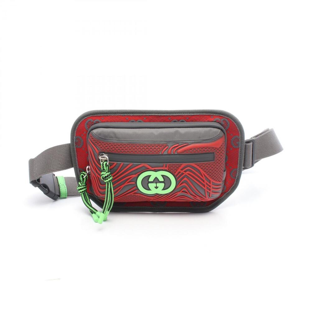 Gucci GG Belt Bag Waist Gray Red Green